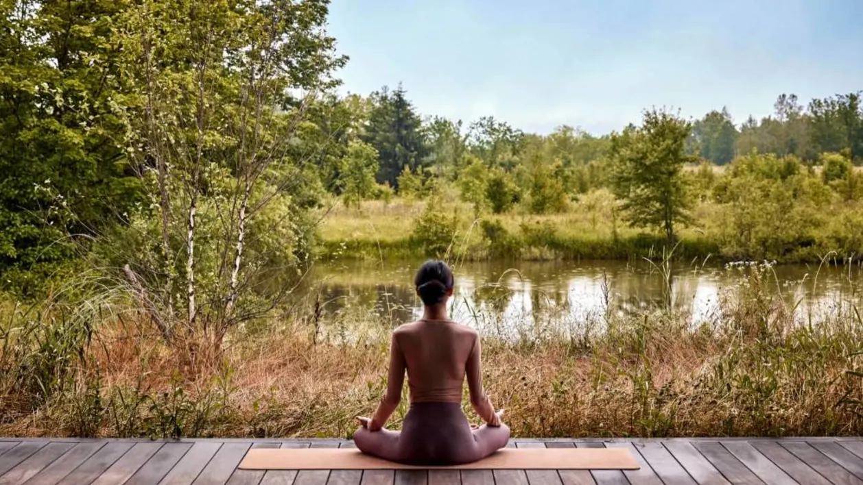 Outdoor meditation at Wildflower Farms